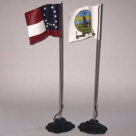 FRONTLINE ACW AMERICAN CIVIL WAR A.C.A.3. VMI FLAG & STARS AND BARS (2 flags)