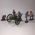 BRITAIN ACW AMERICAN CIVIL WAR 17239 SOUTHERN ARTILLERY SET CANNON + 5 CREW MAN