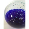 SPHERICAL GLASS PAPERWEIGHT: COBALT COLOR AND CONTROLLED LITTLE BUBBLES
