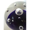 SPHERICAL GLASS PAPERWEIGHT: COBALT COLOR AND CONTROLLED BUBBLES