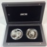 SPAIN AND PORTUGAL EUROS 2x10 SILVER 25TH ANNIVERSARY ACCESSION EUROPEAN UNION 2011. WITH CASE