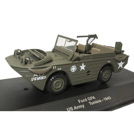 MILITARY VEHICLES EAGLEMOSS COLLECTIONS 1:43 EM0068 FORD GPA JEEP AMPHIBIAN US ARMY. TUNISIA 1943. WITH BOX.