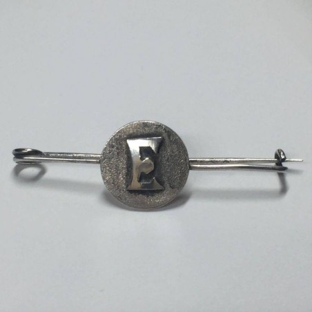 VINTAGE SILVER TIE PIN WITH LETTER "E"