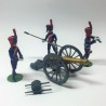 FRENCH ARTILLERY OF THE GUARD: 3 LEAD SOLDIERS AND CANNON. ALYMER YEARS 70