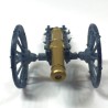 SPANISH ARTILLERY NAPOLEONIC WARS: 3 LEAD SOLDIERS AND CANNON. ALYMER YEARS 70