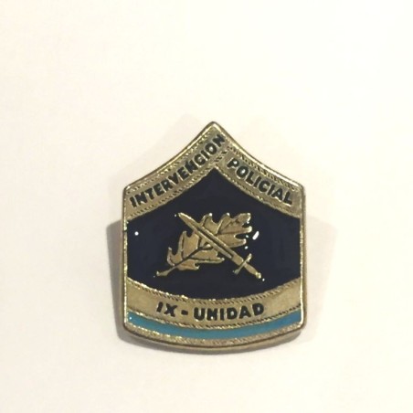 LAPEL PIN OF THE POLICE INTERVENTION UNIT (UIP) IX - UNIT. Circa 90's BLUE STRIPE (E-055)