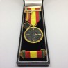 SPAIN MILITARY MEDAL OF THE CAMPAIGN 1936-1939 CIVIL WAR SERVICES IN REARGUARD (GREEN BADGE) CASE, MINIATURE MEDAL, RIBBON BAR