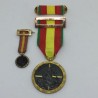 Medalla de la Campaña 1936-1939 Guerra Civil de España -Servicio en Retaguardia Ribete Verde, Estuche, Medalla, Miniatura, Barra