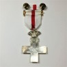 SPAIN ORDER CROSS OF MILITARY MERIT 4th. CLASS WHITE BADGE FOR TROOPERS CIRCA 70's, LUXURY CASE, RIBBON BAR, KING JUAN CARLOS I