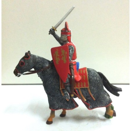 Altaya Soldado De Plomo Caballero Medieval Con León Dorado En El Yelmo 