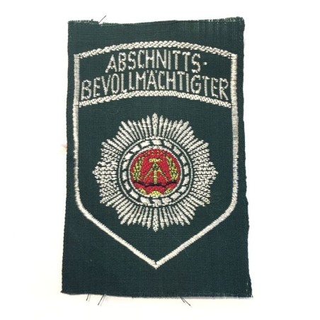 DDR POLIZEI PATCH ABSCHNITTSBEVOLLMÄCHTIGTER (UNIFORM PEOPLE'S POLICE AUTHORIZED SECTION) (DDR-P1)