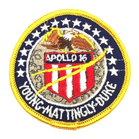 APOLLO 16 YOUNG MATTINGLY DUKE NASA EMBROIDERED 3 INCHES PATCH  (USA-P1)