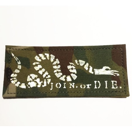 "JOIN OR DIE" U.S.A MILITAR TACTICAL PATCH  4'6/8" x 2" (USA-P25)