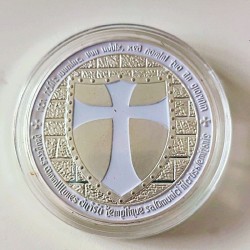 Enamel Masonic Knights Templar Silver Commemoratives in Display Case and Box 