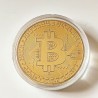 COMMEMORATIVE TOKEN CRYPTOCURRENCY BITCOIN GOLD SYMBOL PICKAXE IN BACK