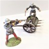 ARTILLERY PLUS TWO GUNNERS, 12th CENTURY. SET OF 3. SCALE 1:32 ALTAYA FRONTLINE MEDIEVAL MOUNTED KNIGHTS OF THE MIDDLE AGES