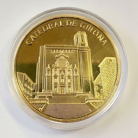 COMMEMORATIVE TOKEN GIRONA CATHEDRAL AND COAT OF ARMS OF THE TOWN. SOUVENIR COLLECTION