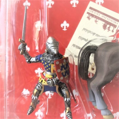 France Knight with Sword & Shield 13th century 1/32 Scale Unpainted Tin Figure 