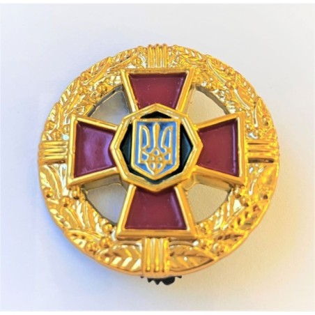 UKRAINE COCKADE HAT BADGE RED CROSS NATIONAL GUARD  (UKR 030)