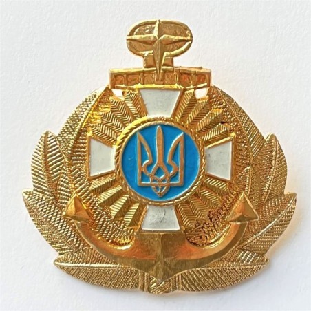 UKRAINIAN NAVY OFFICER. CAP METAL BADGE  (UKR 031)