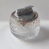 ROUND CRYSTAL LIGHTER/ASHTRAY. MID 20th CENTURY. VINTAGE CRYSTAL & CERAMICS COLLECTION (VYC-04)