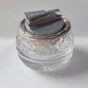 ROUND CRYSTAL LIGHTER/ASHTRAY. MID 20th CENTURY. VINTAGE CRYSTAL & CERAMICS COLLECTION (VYC-04)