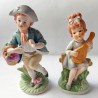 KIDS AT NATURE CERAMIC STATUES. MID 20th CENTURY. VINTAGE CRYSTAL & CERAMICS COLLECTION (VYC-26)