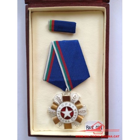 BULGARIAN ORDER OF LABOR GLORY, 2nd. CLASS, with ribbon bar and original case.