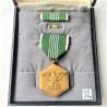 U.S. ARMY COMMENDATION MEDAL "FOR MILITARY MERIT" MEDAL. ORIGINAL CLAMSHELL CASE, RIBBON BAR & LAPEL PIN