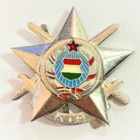 HUNGARIAN PEOPLE'S REPUBLIC. KTP BADGE MILITARY DECATHLON. Silver plated (HUN BADGE 20)