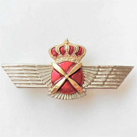 BADGE SPANISH AIR FORCE. PILOT WINGS (9 cm) "ROKISKI" NAMED. HM KING JUAN CARLOS I PERIOD OF TRANSITION (E-125)