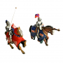 PIERRE DU TERRAIL & OLIVIER DE CLISSON & COAT OF ARMS FLAGBEARER, 12th CENTURY SET OF 3 ALTAYA 1:32 MOUNTED KNIGHTS, MIDDLE AGES